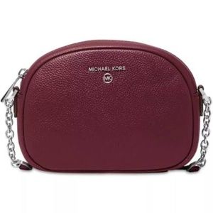 Michael Kors Small Oval Camera Crossbody Merlot